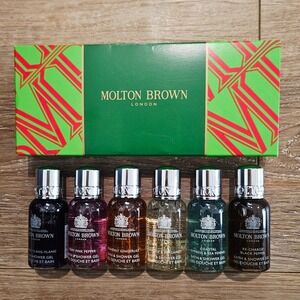 Molton Brown London Bath & Shower Gel Gift Set 6-Piece Travel Collection NIB